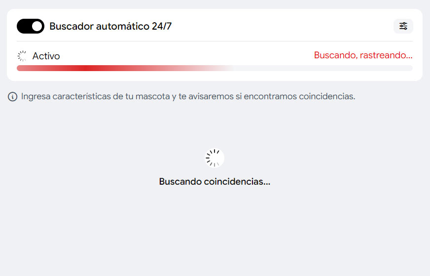 Centinela IA de Huellitas analizando coincidencias de mascotas perdidas